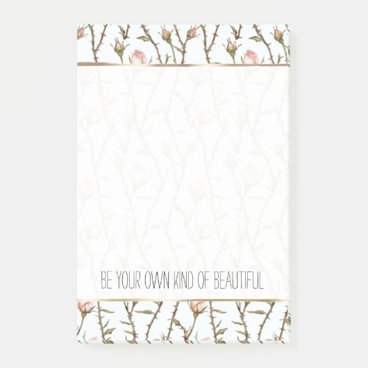 Hübsche rosa Rosen Blumen Post-it Klebezettel (Vorderseite)