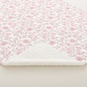Hübsche rosa Rosen Blumen Sherpadecke (3/4)