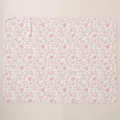 Hübsche rosa Rosen Blumen Sherpadecke (Vorderseite (Horizontal))