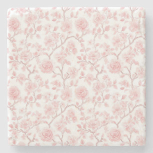 Hübsche rosa Rosen Blumen Steinuntersetzer