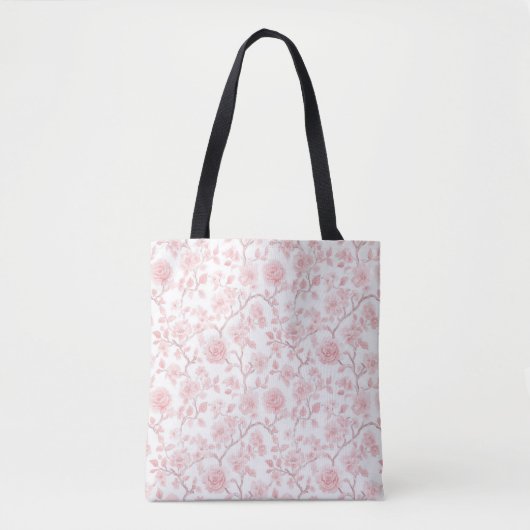 Hübsche rosa Rosen Blumen Tasche (Vorderseite)