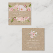 Hübsche rosa Rosen erröten an rosa | Quadratische Visitenkarte (Vorne/Hinten)