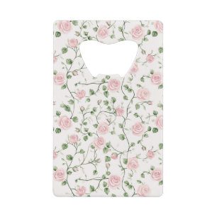 Hübsche rosa Rosen Floral Brautparty Geldbeutel Flaschenöffner