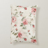 Hübsche rosa Rosen Floral  Dekokissen (Rückseite(Vertikal))