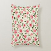 Hübsche rosa Rosen Floral  Dekokissen (Vorderseite(Vertikal))