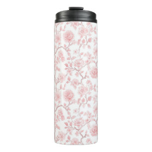 Hübsche rosa Rosen Floral Thermosbecher
