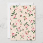 Hübsche rosa Rosen Florale Hochzeit Einladung (Rückseite)