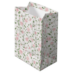 Hübsche rosa Rosen Florale Hochzeit Mittlere Geschenktüte