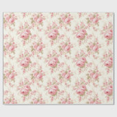 Hübsche rosa Rosen Geschenkpapier (Flach)