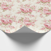 Hübsche rosa Rosen Geschenkpapier (Ecke)