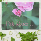 Hübsche rosa Rosen Geschirrtuch (Gefaltet)