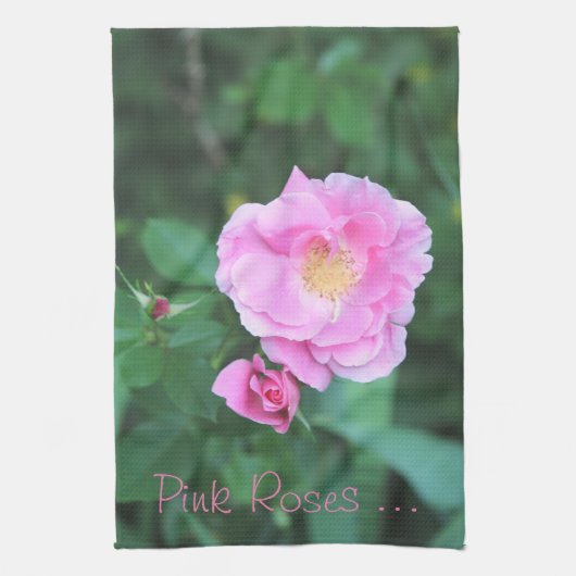 Hübsche rosa Rosen Geschirrtuch (Vertikal)