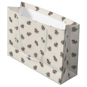 Hübsche rosa Rosen-Girly Vintages Tapeten-Muster Große Geschenktüte