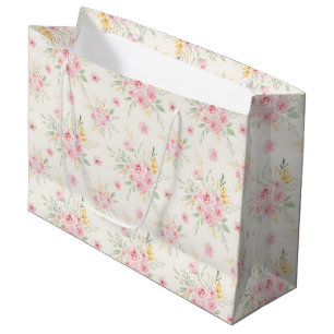 Hübsche rosa Rosen im Aquarell-Illustrationsstil Große Geschenktüte