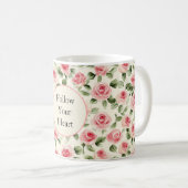 Hübsche rosa Rosen Kaffeetasse (VorderseiteRechts)