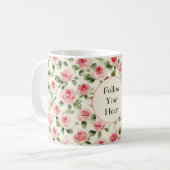 Hübsche rosa Rosen Kaffeetasse (Vorderseite Links)