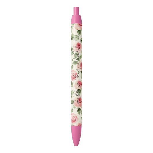 Hübsche rosa Rosen Kugelschreiber (Vorderseite Vertikal)