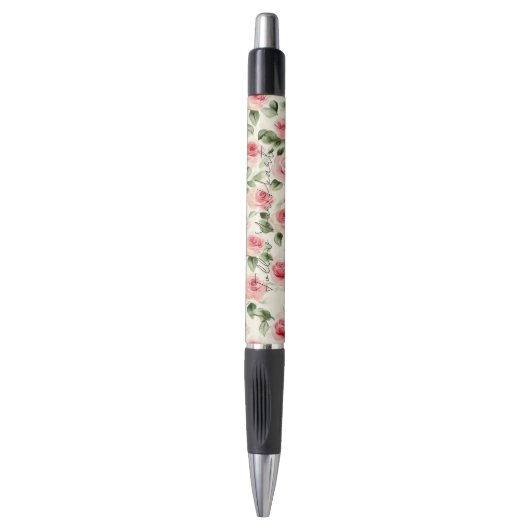 Hübsche rosa Rosen Kugelschreiber (Vorderseite Vertikal)