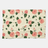 Hübsche rosa Rosen Pastellrosa Muster Geschirrtuch (Horizontal)