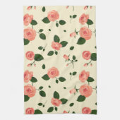 Hübsche rosa Rosen Pastellrosa Muster Geschirrtuch (Vertikal)