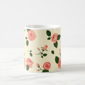 Hübsche rosa Rosen Pastellrosa Muster Kaffeetasse (Mittel)