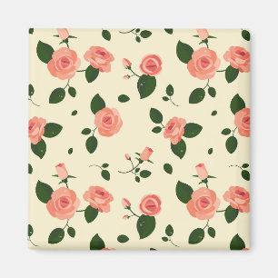 Hübsche rosa Rosen Pastellrosa Muster Magnet