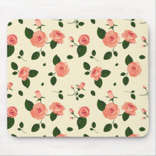Hübsche rosa Rosen Pastellrosa Muster Mousepad