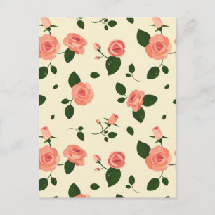 Hübsche rosa Rosen Pastellrosa Muster Postkarte