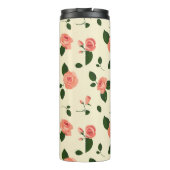 Hübsche rosa Rosen Pastellrosa Muster Thermosbecher (Rückseite)