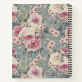 Hübsche rosa Rosen und Perlen-Herzen Monogramm Notizblock (Rückseite)