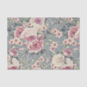 Hübsche rosa Rosen und Perlen-Herzen Seidenpapier (Vorderseite)