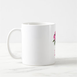 Hübsche rosa Rosen Western-Kuh-Druck-Bogen Kaffeetasse