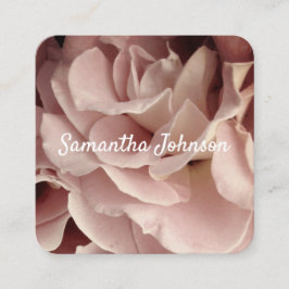hübsche Rosa Rosenblätter Quadratische Visitenkarte