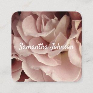 hübsche Rosa Rosenblätter Quadratische Visitenkarte