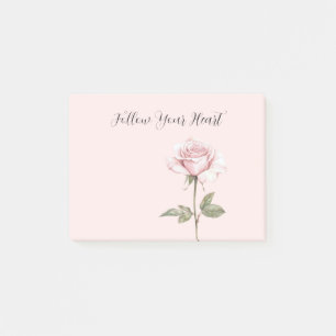 Hübsche rosa Rosenblume Post-it Klebezettel