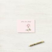 Hübsche rosa Rosenblume Post-it Klebezettel (Auf Schreibtisch)