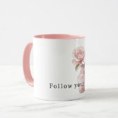 Hübsche rosa Rosenblumen in Vasen Tasse (Vorderseite Links)