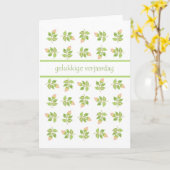 Hübsche rosa Rosenknospe-flämischer Karte (Gelbe Blume)