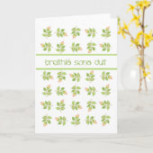 Hübsche rosa Rosenknospe-irischer gälischer Karte (Gelbe Blume)