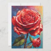 Hübsche rosa Rote Rosen Abstrakte Einladung zur Ho (Rückseite)