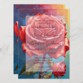 Hübsche rosa Rote Rosen Abstrakte Einladung zur Ho (Vorne/Hinten)