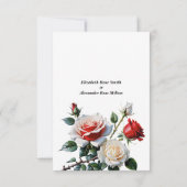 Hübsche Rosa-rote Rosen Blumenhochzeit Dankeskarte (Rückseite)