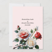 Hübsche Rosa-rote Rosen Blumenhochzeit Einladung (Rückseite)