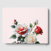 Hübsche Rosa-rote Rosen Blumenhochzeit Gästebuch (Rückseite)