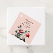 Hübsche Rosa-rote Rosen Blumenhochzeit Geschenkanhänger (Beispiel)