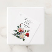 Hübsche Rosa-rote Rosen Blumenhochzeit Geschenkanhänger (Beispiel)