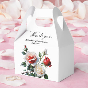 Hübsche Rosa-rote Rosen Blumenhochzeit Geschenkschachtel