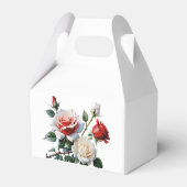 Hübsche Rosa-rote Rosen Blumenhochzeit Geschenkschachtel (Rückseite)