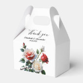 Hübsche Rosa-rote Rosen Blumenhochzeit Geschenkschachtel (Vorderseite)