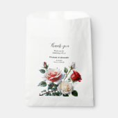 Hübsche Rosa-rote Rosen Blumenhochzeit Geschenktütchen (Vorderseite)